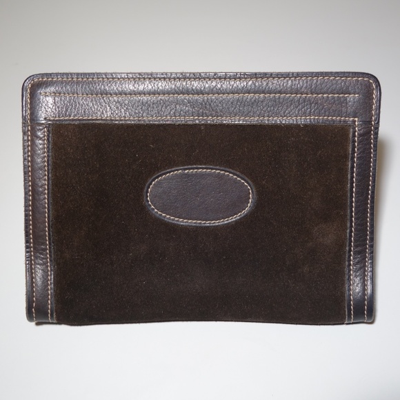 Vtg Gucci Suede Leather Clutch Bag Made In Italy w/ Hook & Loop Closure, Size S - Picture 1 of 11